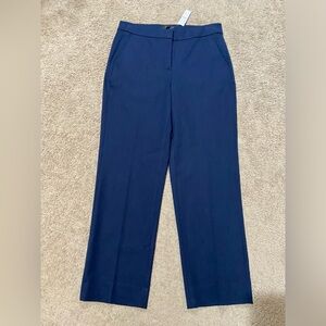 J. Crew Kate Straight Leg Pant Bi-Stretch Cotton Blend Navy Women’s Size 10 NWT